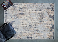 Mavi Soyut Modern Etnik Desenli Halı  | Makinada Yıkanabilir | Hav Toz Vermez | Leke Tutmayan | Kaymaz Taban | Dijital Makine Baskı | Salon Yolluk Mutfak Halısı