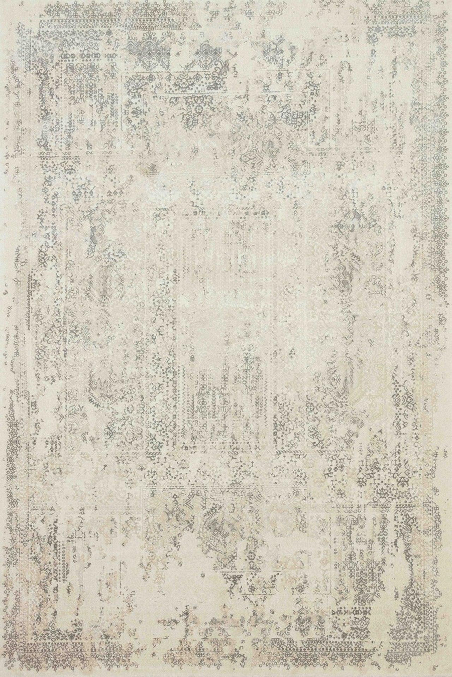 Abstrakter Teppich in Creme & Grau im Vintage-Stil 100x150 cm – im Wohnzimmer