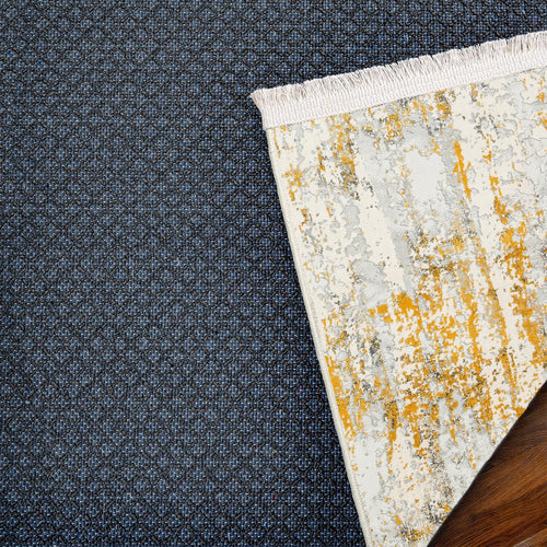 Sarı Modern Modern Etnik Desenli Halı  | Makinada Yıkanabilir | Hav Toz Vermez | Leke Tutmayan | Kaymaz Taban | Dijital Makine Baskı | Salon Yolluk Mutfak Halısı