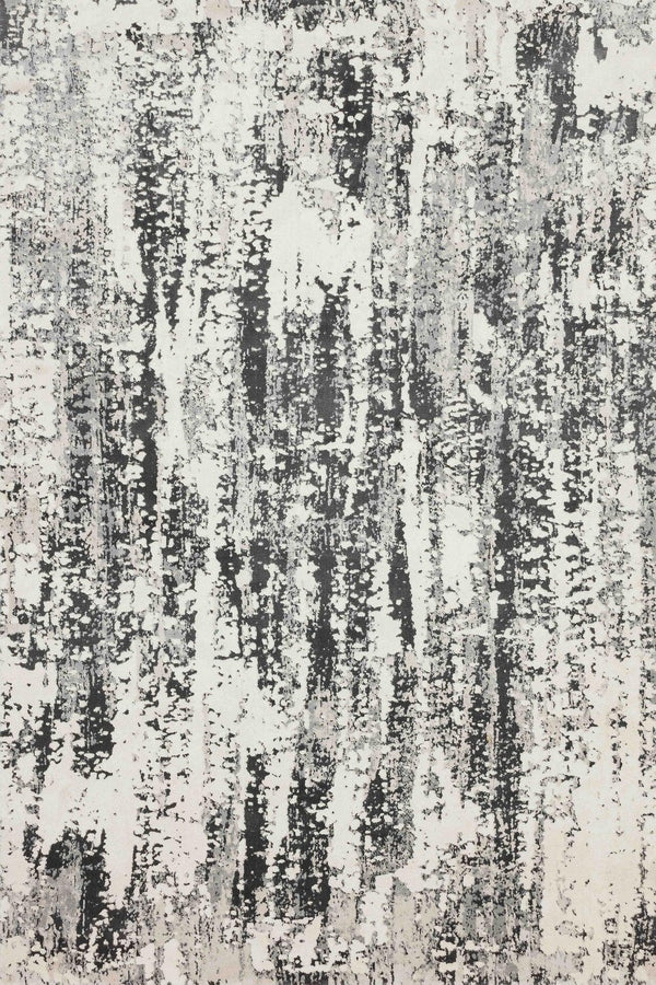 Beyaz Gri Etnik Modern Halı - Yıkanabilir - Kaymaz Taban - Pati Dostu