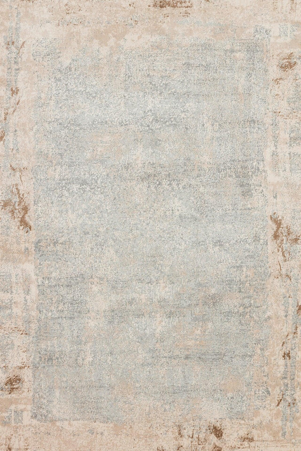 Bej Gri Eskitme Modern Halı - Yıkanabilir - Kaymaz Taban - Pati Dostu
