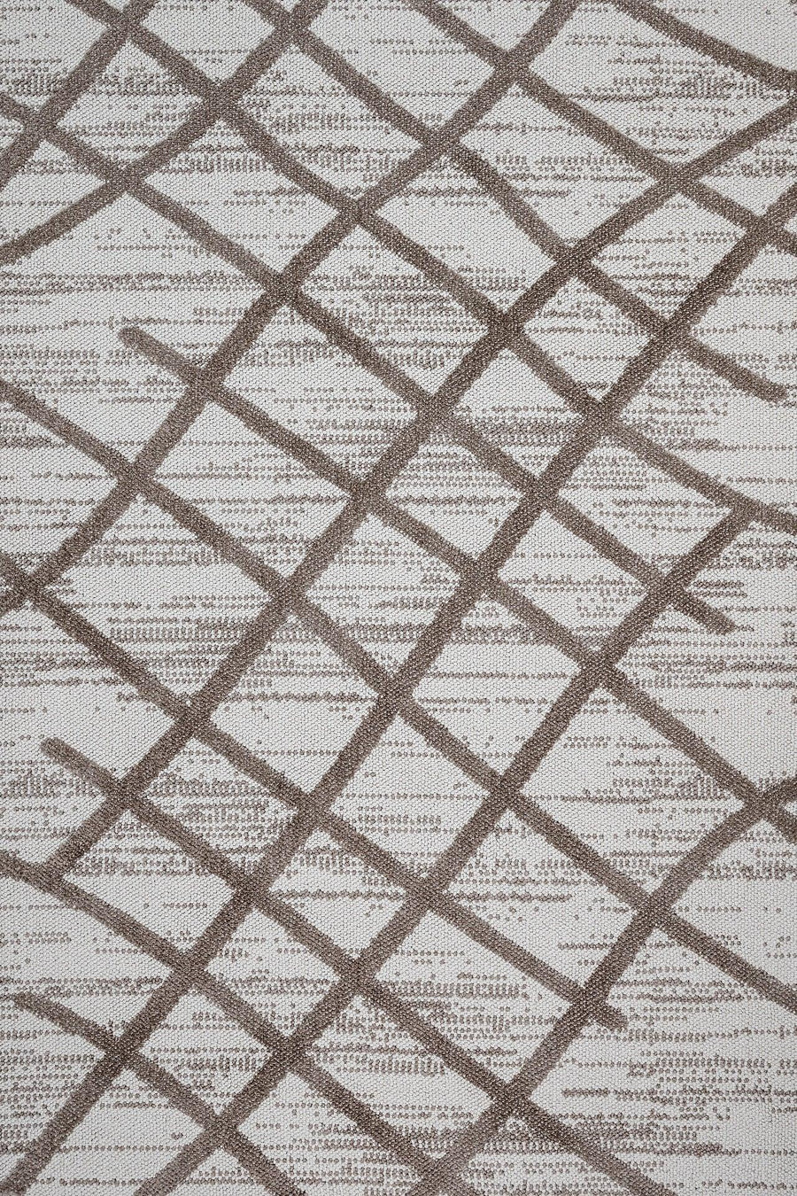 Bej Baklava Geometrik Halı - Yıkanabilir - Kaymaz Taban - Pati Dostu