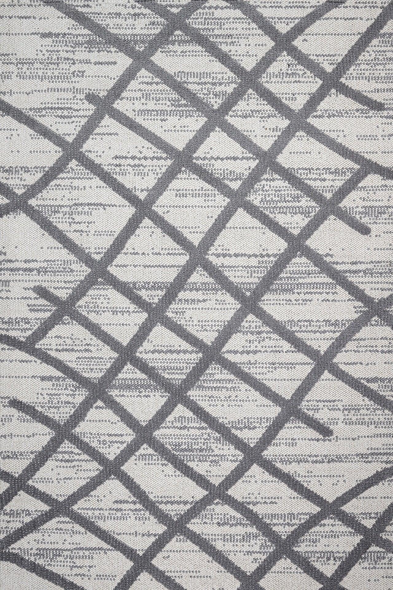 Antrasit Gri Geometrik Minimalist Halı - Yıkanabilir - Kaymaz Taban - Pati Dostu