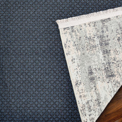 Gri Modern Modern Etnik Desenli Halı  | Makinada Yıkanabilir | Hav Toz Vermez | Leke Tutmayan | Kaymaz Taban | Dijital Makine Baskı | Salon Yolluk Mutfak Halısı