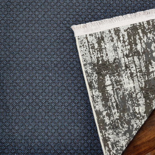 Antrasit Modern Modern Etnik Desenli Halı  | Makinada Yıkanabilir | Hav Toz Vermez | Leke Tutmayan | Kaymaz Taban | Dijital Makine Baskı | Salon Yolluk Mutfak Halısı