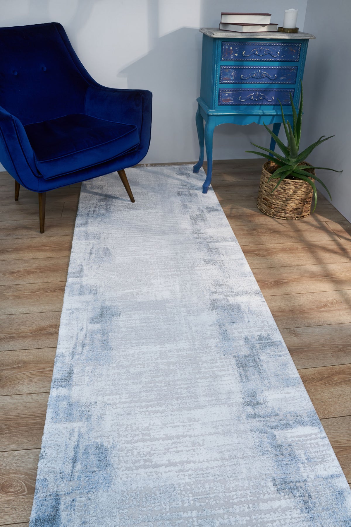 Belmora Antrasit Gri Soyut Desenli Modern Makine Halısı