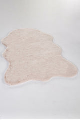 Gromi Beige White Modern Asymmetrical Cut Rug