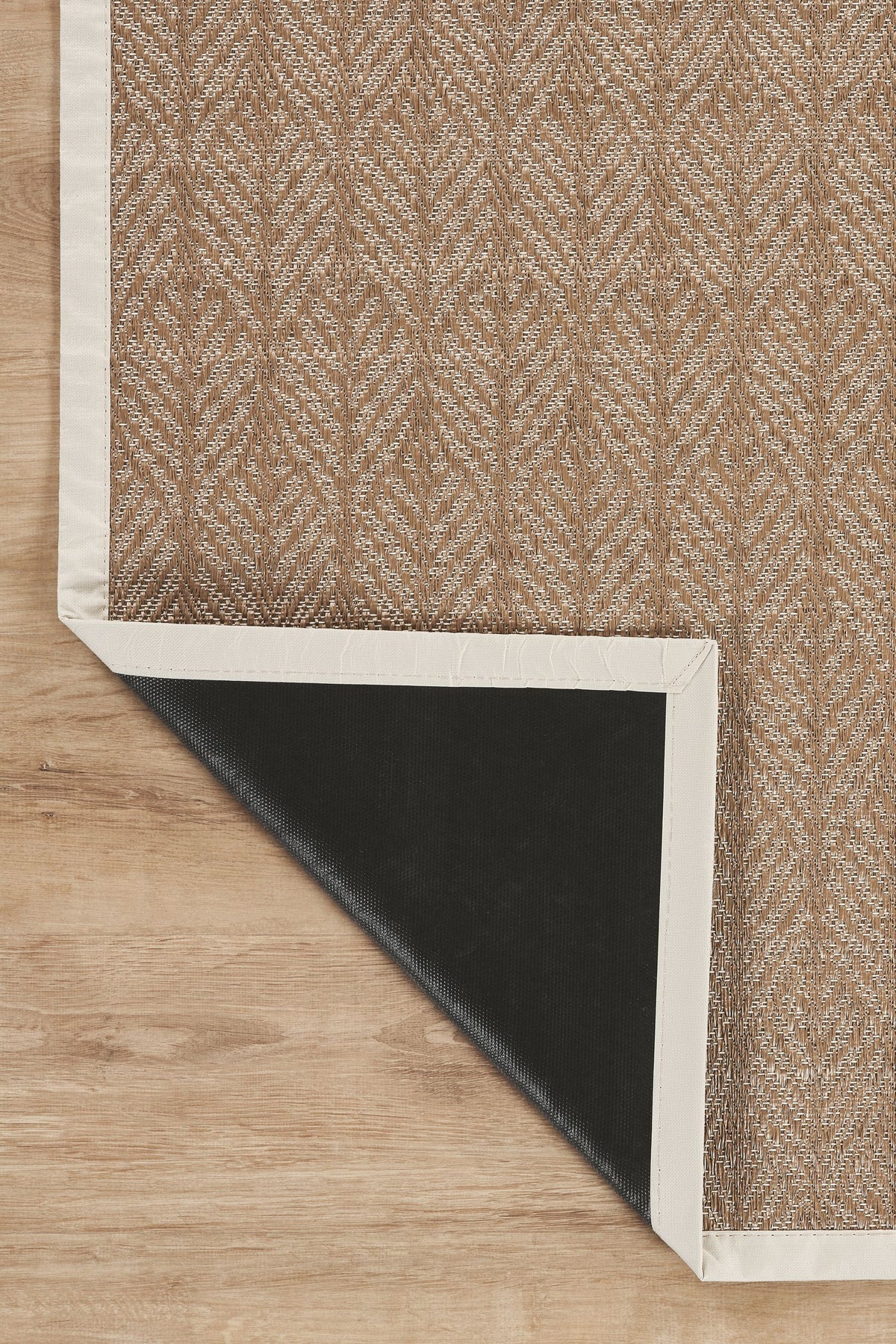 Ranena Kahverengi Bej Geometrik Desenli Modern Halı – genel görünüm