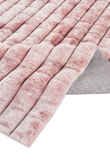 Pivra Pink Grey Modern Plain Embossed Decorative Rug