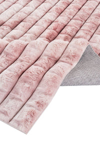Pivra Pembe Gri Düz Kabartmalı Modern Dekoratif Halı