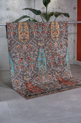 Flura Grey Ethnic Geometric Pattern Machine-Made Rug