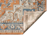 Flura Orange Blue Geometric Classic Machine-Made Rug