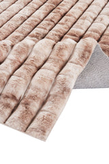 Pivra Beige Grau Einfarbig Gestreifter Maschinell Gefertigter Moderner Teppich
