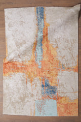 Flura Beige Orange Abstrakt Gemusterter Moderner Wohnzimmer Teppich