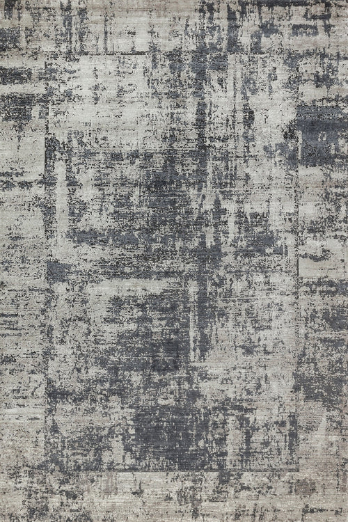 Gri Soyut Modern Etnik Desenli Halı  | Makinada Yıkanabilir | Hav Toz Vermez | Leke Tutmayan | Kaymaz Taban | Dijital Makine Baskı | Salon Yolluk Mutfak Halısı