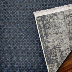 Gri Soyut Modern Etnik Desenli Halı  | Makinada Yıkanabilir | Hav Toz Vermez | Leke Tutmayan | Kaymaz Taban | Dijital Makine Baskı | Salon Yolluk Mutfak Halısı