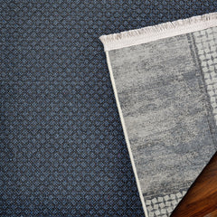 Gri Çerçeveli Modern Etnik Desenli Halı  | Makinada Yıkanabilir | Hav Toz Vermez | Leke Tutmayan | Kaymaz Taban | Dijital Makine Baskı | Salon Yolluk Mutfak Halısı