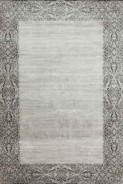 Gri Çerçeveli Modern Etnik Desenli Halı  | Makinada Yıkanabilir | Hav Toz Vermez | Leke Tutmayan | Kaymaz Taban | Dijital Makine Baskı | Salon Yolluk Mutfak Halısı