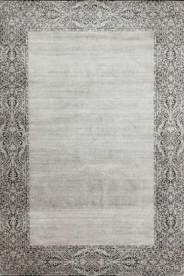 Antrasit Gri Bordürlü Modern Halı - Yıkanabilir - Kaymaz Taban - Pati Dostu