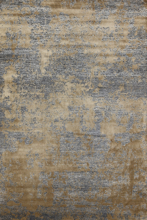 Altın Soyut Modern Etnik Desenli Halı  | Makinada Yıkanabilir | Hav Toz Vermez | Leke Tutmayan | Kaymaz Taban | Dijital Makine Baskı | Salon Yolluk Mutfak Halısı