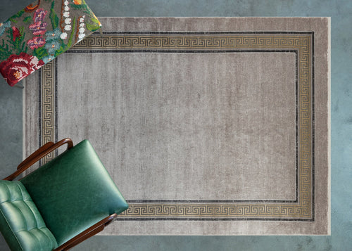 Gri Çerçeveli Modern Etnik Desenli Halı  | Makinada Yıkanabilir | Hav Toz Vermez | Leke Tutmayan | Kaymaz Taban | Dijital Makine Baskı | Salon Yolluk Mutfak Halısı