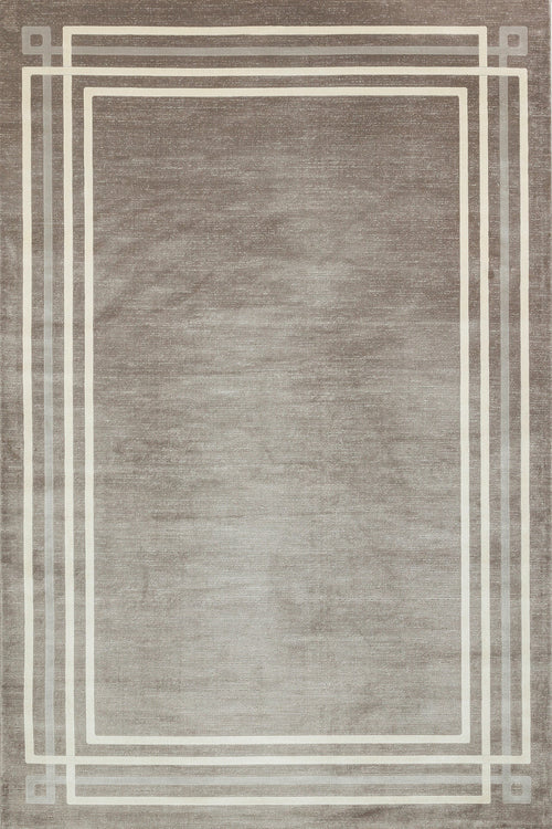 Vizon Çerçeveli Modern Etnik Desenli Halı  | Makinada Yıkanabilir | Hav Toz Vermez | Leke Tutmayan | Kaymaz Taban | Dijital Makine Baskı | Salon Yolluk Mutfak Halısı