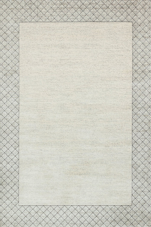 Krem Çerçeveli Modern Etnik Desenli Halı  | Makinada Yıkanabilir | Hav Toz Vermez | Leke Tutmayan | Kaymaz Taban | Dijital Makine Baskı | Salon Yolluk Mutfak Halısı