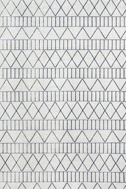 Beyaz Gri Baklava Geometrik Halı - Yıkanabilir - Kaymaz Taban - Pati Dostu