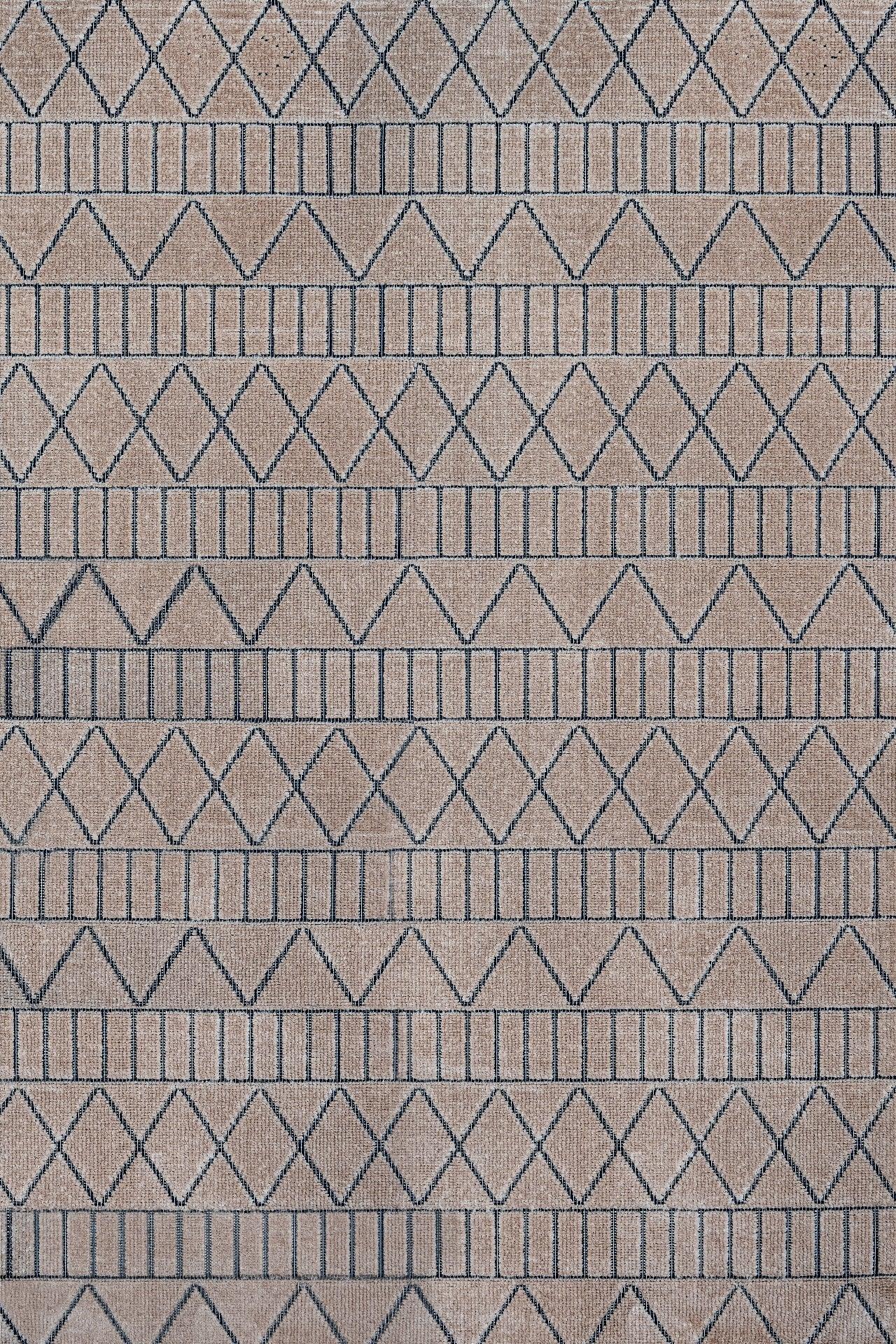Antrasit Gri Baklava Geometrik Halı - Yıkanabilir - Kaymaz Taban - Pati Dostu