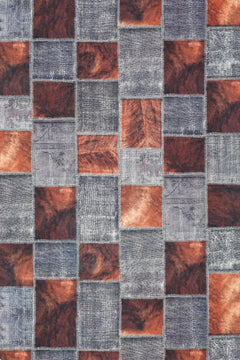 Gri Patchwork Modern Etnik Desenli Halı  | Makinada Yıkanabilir | Hav Toz Vermez | Leke Tutmayan | Kaymaz Taban | Dijital Makine Baskı | Salon Yolluk Mutfak Halısı