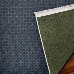 Yeşil Düz Modern Etnik Desenli Halı  | Makinada Yıkanabilir | Hav Toz Vermez | Leke Tutmayan | Kaymaz Taban | Dijital Makine Baskı | Salon Yolluk Mutfak Halısı