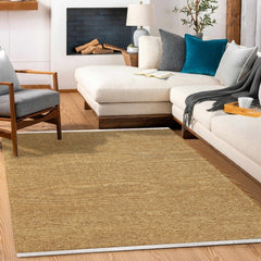 Sarı Düz Modern Etnik Desenli Halı  | Makinada Yıkanabilir | Hav Toz Vermez | Leke Tutmayan | Kaymaz Taban | Dijital Makine Baskı | Salon Yolluk Mutfak Halısı