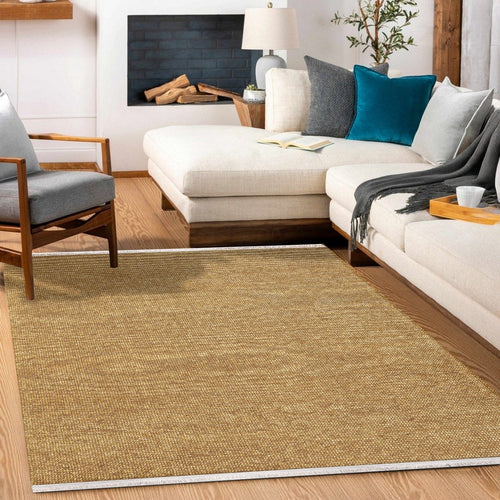 Sarı Düz Modern Etnik Desenli Halı  | Makinada Yıkanabilir | Hav Toz Vermez | Leke Tutmayan | Kaymaz Taban | Dijital Makine Baskı | Salon Yolluk Mutfak Halısı