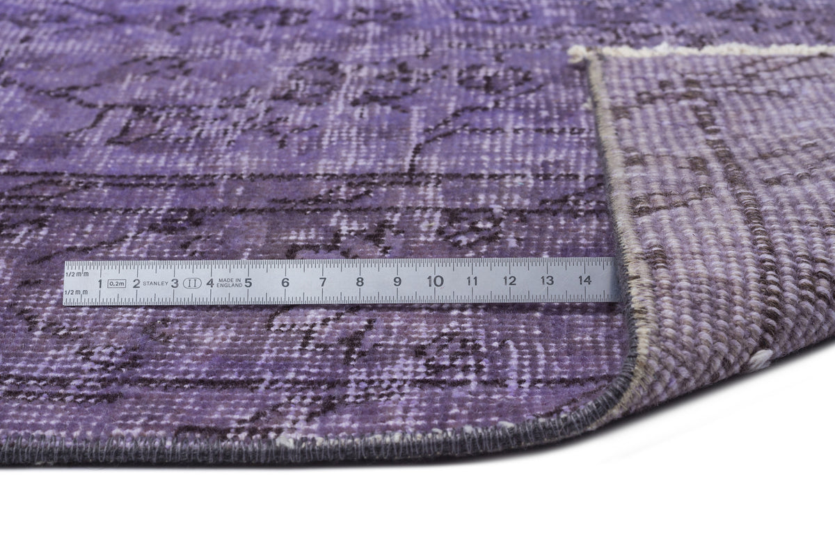 Tirena Mor ve Gri Soyut Desenli El Dokuma Halı 154x266 cm – detay görünümü