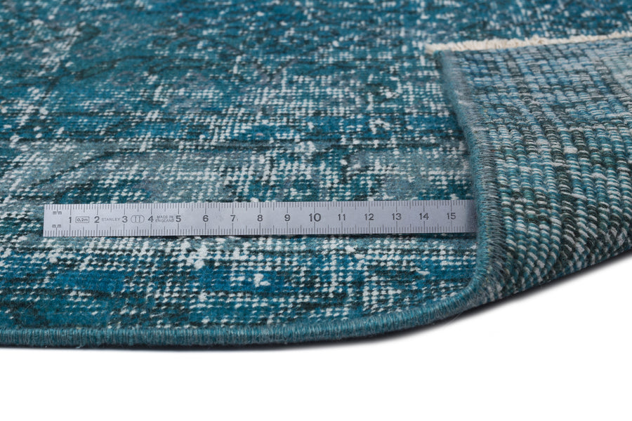 Tirena Turkuaz ve Gri Soyut Desenli El Dokuma Halı 170x283 cm – detay görünümü