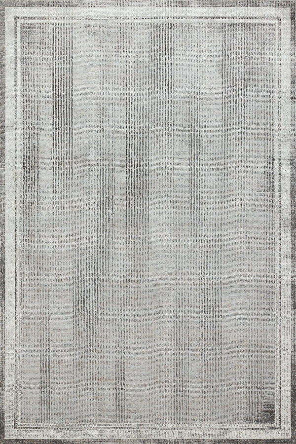 Beyaz Gri Düz Modern Halı - Yıkanabilir - Kaymaz Taban - Pati Dostu