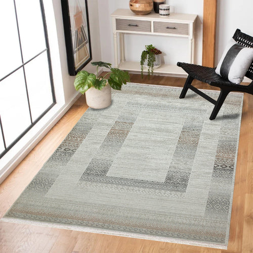 Krem Soyut Modern Etnik Desenli Halı  | Makinada Yıkanabilir | Hav Toz Vermez | Leke Tutmayan | Kaymaz Taban | Dijital Makine Baskı | Salon Yolluk Mutfak Halısı