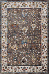 Dark Gray Cream Classic Bedroom Rug - Cotton