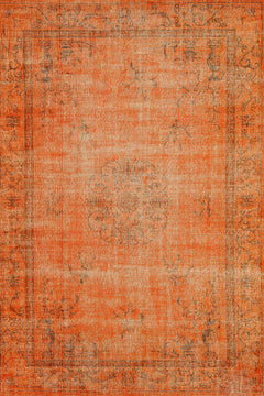 Turuncu Göbekli Modern Etnik Desenli Halı  | Makinada Yıkanabilir | Hav Toz Vermez | Leke Tutmayan | Kaymaz Taban | Dijital Makine Baskı | Salon Yolluk Mutfak Halısı