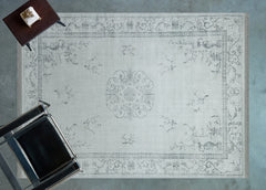 Gri Göbekli Modern Etnik Desenli Halı  | Makinada Yıkanabilir | Hav Toz Vermez | Leke Tutmayan | Kaymaz Taban | Dijital Makine Baskı | Salon Yolluk Mutfak Halısı