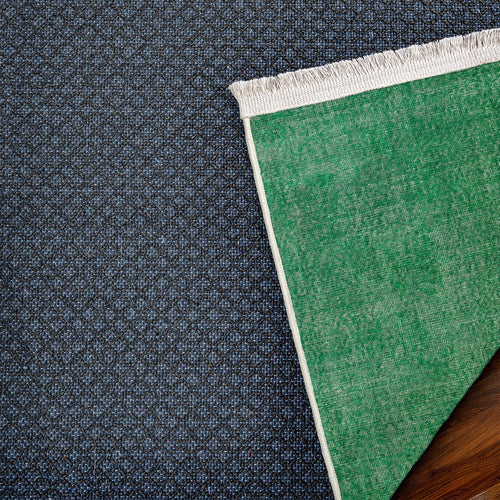 Yeşil Çiçekli Modern Etnik Desenli Halı  | Makinada Yıkanabilir | Hav Toz Vermez | Leke Tutmayan | Kaymaz Taban | Dijital Makine Baskı | Salon Yolluk Mutfak Halısı