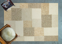 Krem Patchwork Modern Etnik Desenli Halı  | Makinada Yıkanabilir | Hav Toz Vermez | Leke Tutmayan | Kaymaz Taban | Dijital Makine Baskı | Salon Yolluk Mutfak Halısı