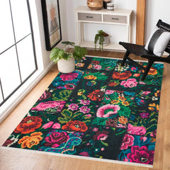 Bej Soyut Modern Etnik Desenli Halı  | Makinada Yıkanabilir | Hav Toz Vermez | Leke Tutmayan | Kaymaz Taban | Dijital Makine Baskı | Salon Yolluk Mutfak Halısı