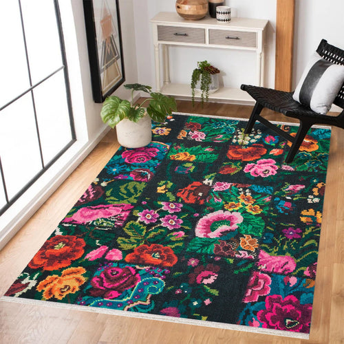 Bej Soyut Modern Etnik Desenli Halı  | Makinada Yıkanabilir | Hav Toz Vermez | Leke Tutmayan | Kaymaz Taban | Dijital Makine Baskı | Salon Yolluk Mutfak Halısı