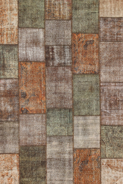 Kahve Patchwork Modern Etnik Desenli Halı  | Makinada Yıkanabilir | Hav Toz Vermez | Leke Tutmayan | Kaymaz Taban | Dijital Makine Baskı | Salon Yolluk Mutfak Halısı