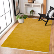 Sarı Düz Modern Etnik Desenli Halı  | Makinada Yıkanabilir | Hav Toz Vermez | Leke Tutmayan | Kaymaz Taban | Dijital Makine Baskı | Salon Yolluk Mutfak Halısı