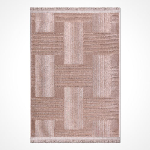 Bej Modern Polyester Makine Halısı