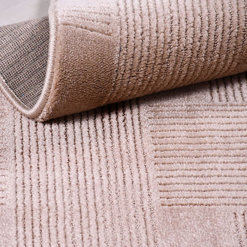 Bej Modern Polyester Makine Halısı