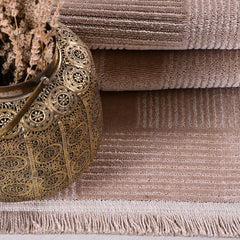 Bej Modern Polyester Makine Halısı