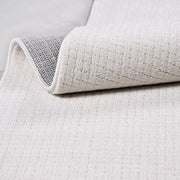 Beyaz Modern Polyester Makine Halısı